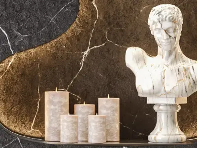 Wardrobe with luxury decor Bust 3D model