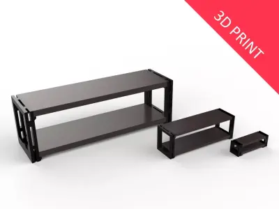 Living Room Rack 02 with 3 Different Sizes 3D print model