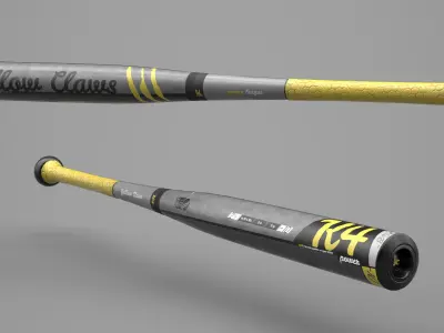 Game Ready Aluminium Baseball Bat Low-poly 3D model