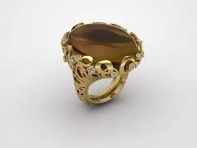 Designer ring 3D print model