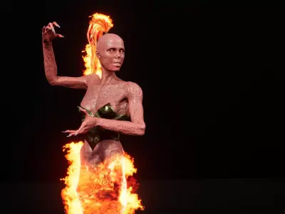 Hell ifrit female low-poly game engine ready 3D model Low-poly 3D model