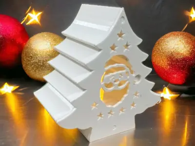Christmas tree tealight decoration 3D print model