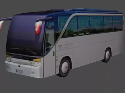 Low Poly Coach Bus 3D Model  Game-Ready Vehicle Low-poly 3D model