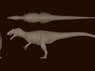 Generic Theropod Base  Low-poly 3D model