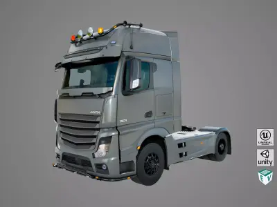 Generic Heavy Truck Chassis 03 with Interior All PBR Textures Low-poly 3D model