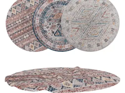 Round Rug Set 65 3D model