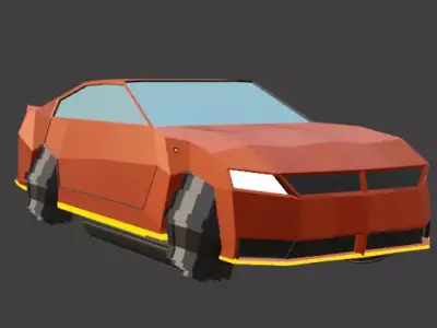 Low poly space car Low-poly 3D model