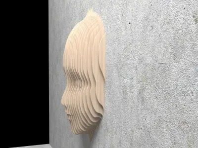 WOOD DECOR FACE 3D model