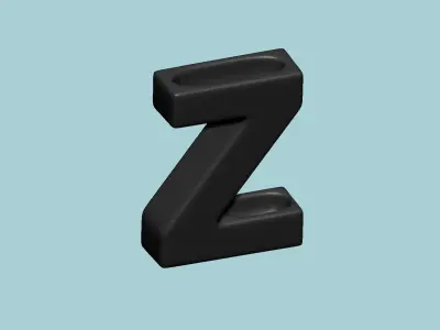 Vase Z - Alphabet Vases Collection Letters - STL Printable 3D print model