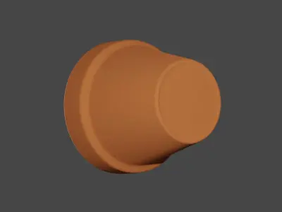 Brown flower pot made out of terracotta Free 3D model