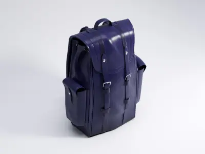 Ladies leather backpack - three different colors 3D model