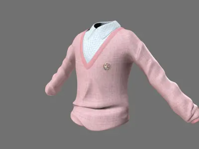 Caton cloth Low-poly 3D model