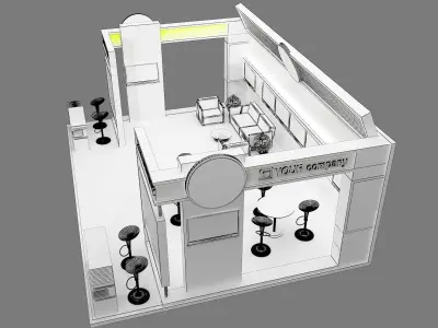  Booth Exhibition Stand a77  3D model
