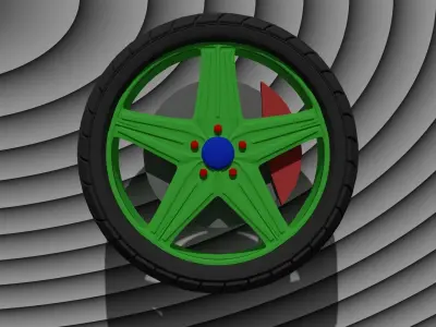 3D Car Tire Low-poly 3D model