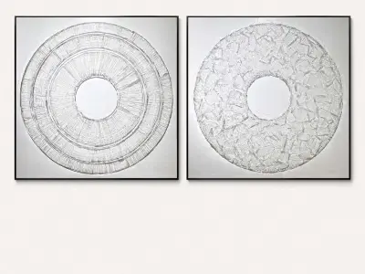 Plaster two square photo frames 60 Low-poly 3D model
