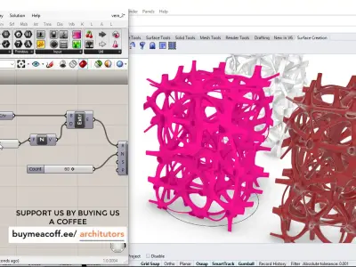 3d Voronoi Parametric Facade Design Grasshopper Rhino Files 3D model