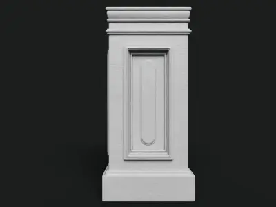 wooden pedestal 3D model