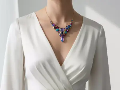 Aurora Prism Necklace  Geometric Luxury Crystal Design 3D print model