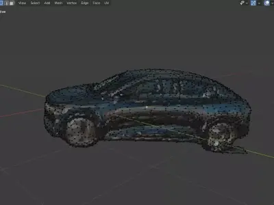 Citroen C3 debree apocalyptic Low poly textured Low-poly 3D model