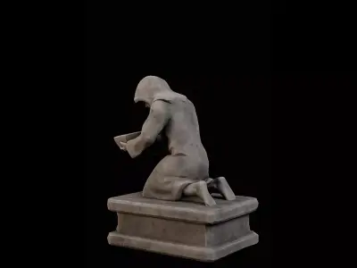 Robed Statue Low-poly 3D model