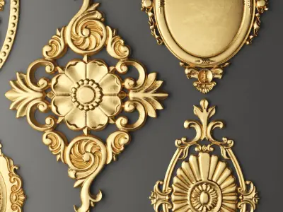 Rosette Molding set 1 3D model