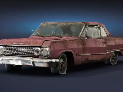 Chevrolet Impala 1963 Rusty Low-poly 3D model