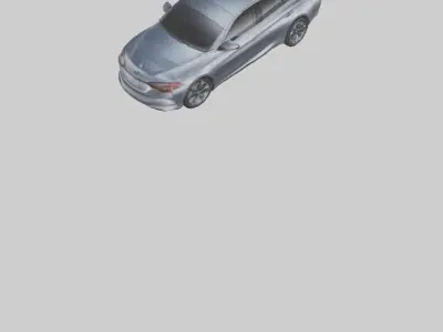 Hightech Hybrid Sedan model Low-poly 3D model