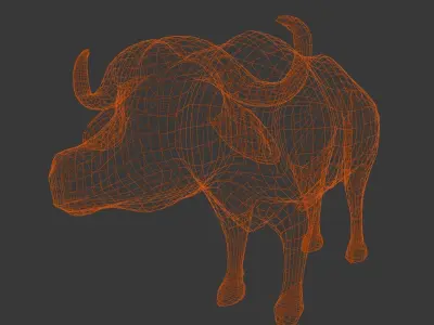 Buffalo 3D model  Low-poly 3D model