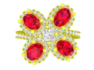 A7214 Luxury Korean Style Diamond Fashion Women Ring 3D print model