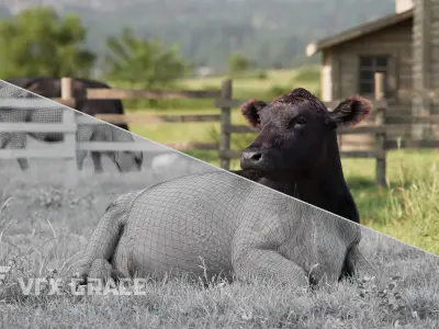 Black Cattle Rig - MAYA 3D model