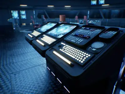 Starship Command Deck Unreal Engine 5 Sci-Fi Interior 3D model
