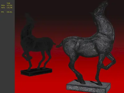 Carving Horse And Marble Stone Horse 3D model order