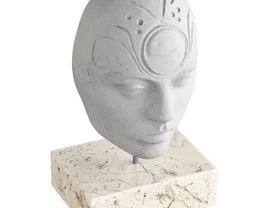 Sculpture of a human face 3D model