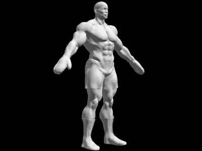 Male African BOX - MMA Fighter 3D model