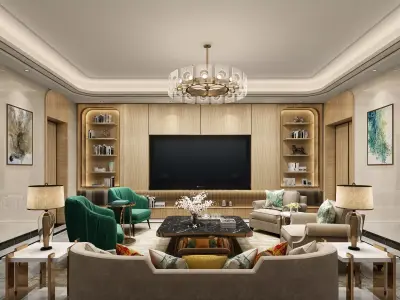 Luxury living room interior 3D model