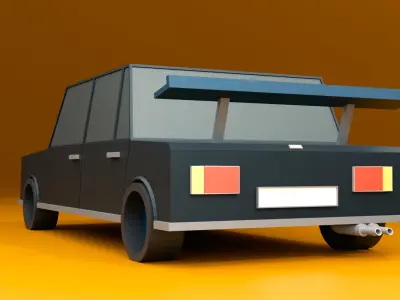Sport car Low-poly 3D model
