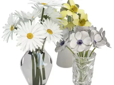 Bouquet of Flowers in Vase  3D model