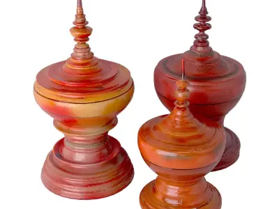 Burmese Temple Offering Bowls 3D model