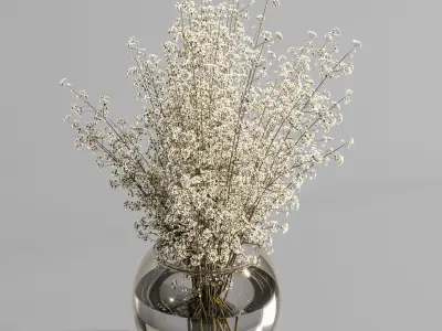 plants bouquet vase 18 3D model