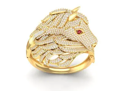 Luxury Dragon Head Diamond Ring for Men 2856 3D print model