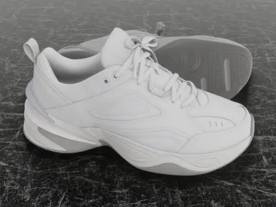 3D WHITE SHOES Low-poly 3D model
