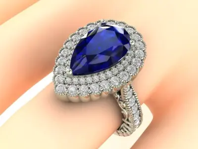 LUXURY DIAMOND RING 3D print model