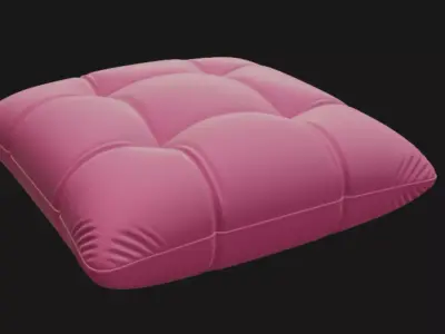 Tufted cushion 3d model 3D model
