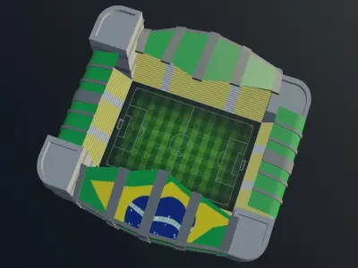Football Stadium - Brazil Low-poly 3D model