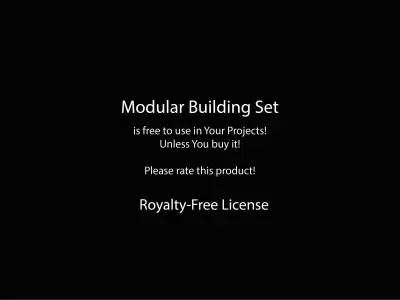 Modular Building Tileset Low-poly 3D model