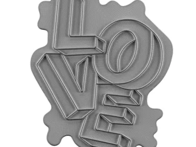 LOVE Neon Sign 3D model