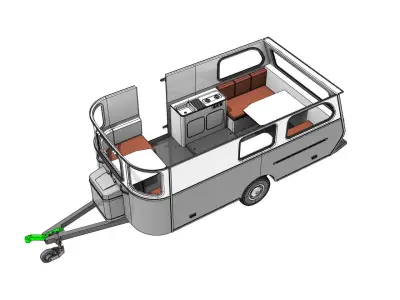 vintage camper trailer for 1 to 10 scale 3D print 3D print model