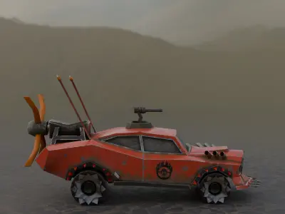 Apocalyptic Racing 3D Model Low Poly 3D Model Low-poly 3D model