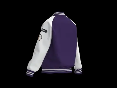 Female raglan varsity jacket 3D model