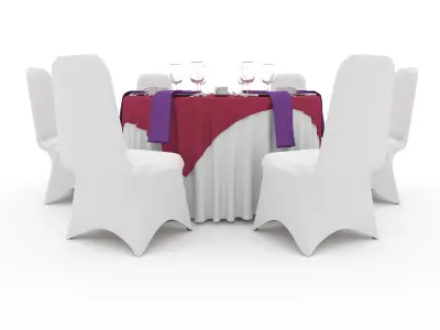Banquet Table and Chair 31 3D model